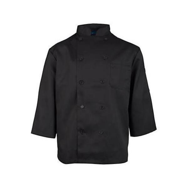 Kng Medium Men's Black 3/4 Sleeve Chef Coat 1660M